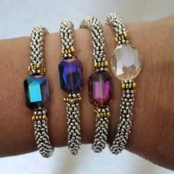 NEW Crystal Beaded Stacking Bracelet - Picture 2 of 3